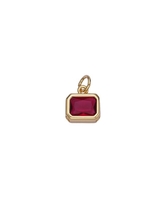 Gold Baguette Birthstone Charm