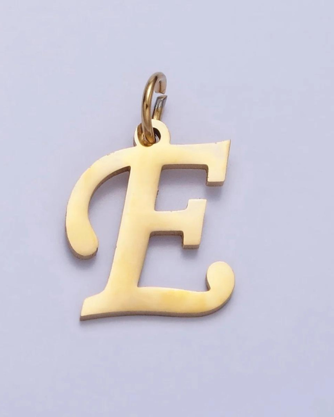 Gold Script Initial Charm