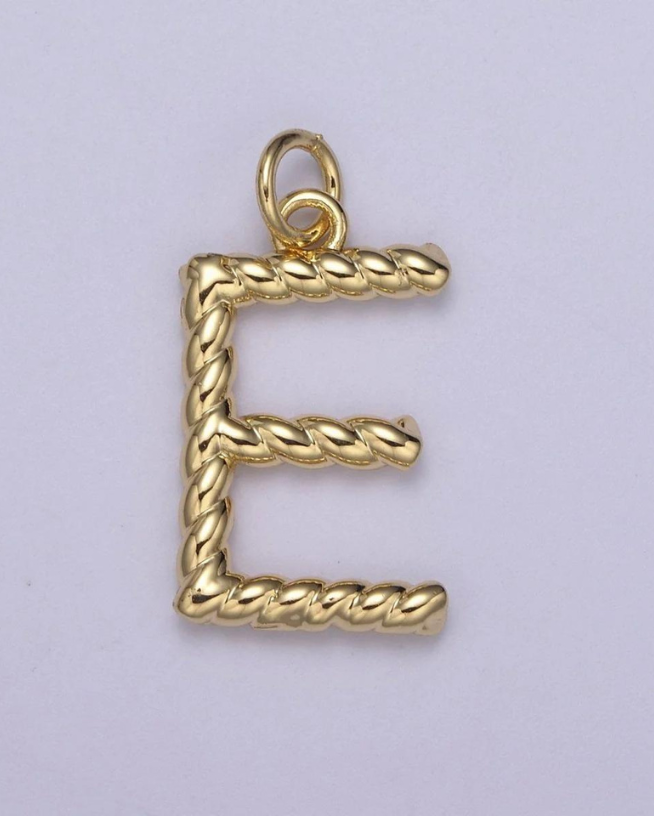 Gold Twisted Initial Charm