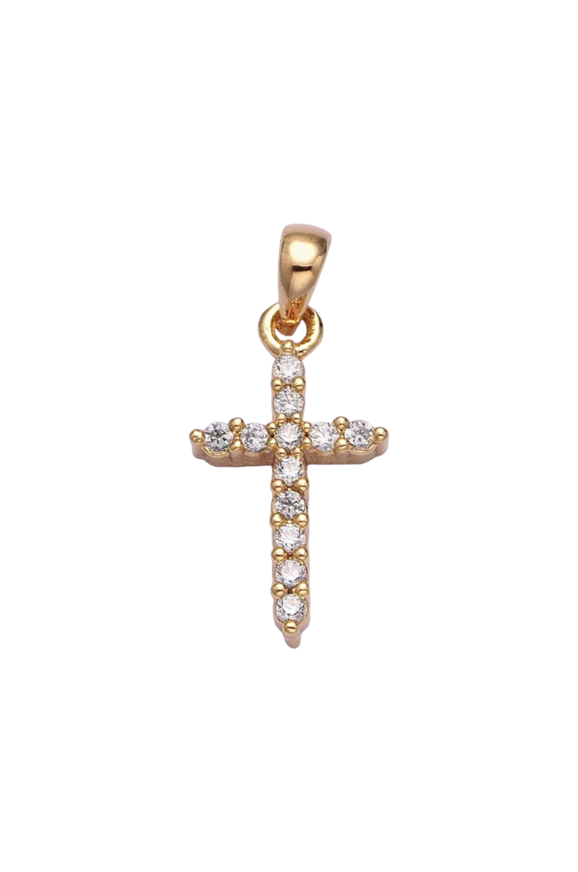 Pave Cross Charm