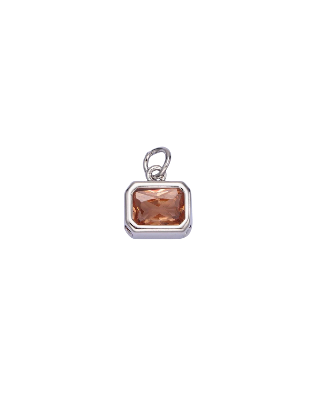 Silver Baguette Birthstone Charm