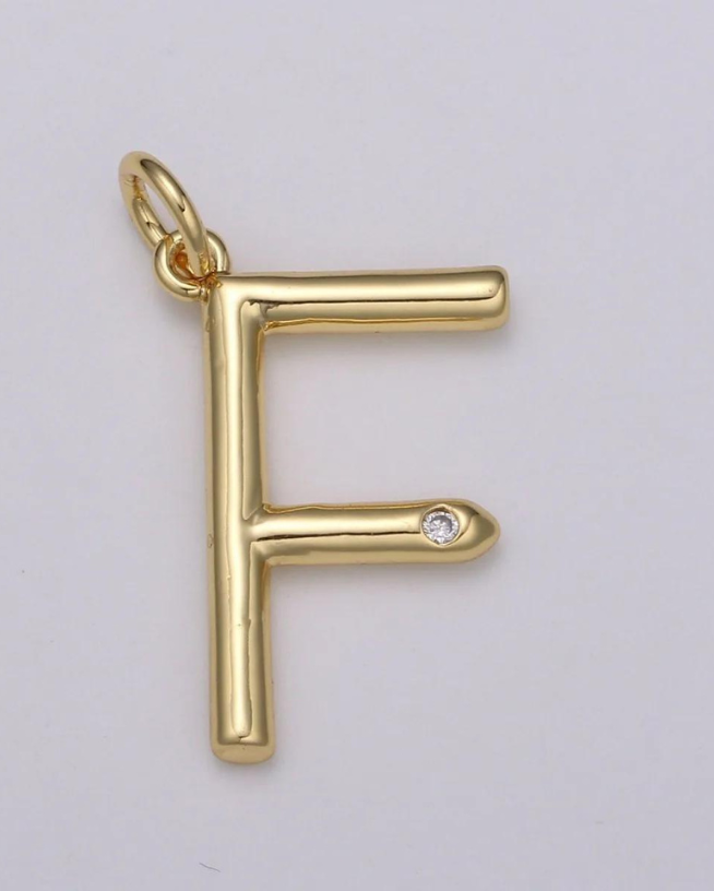 Gold Minimalist CZ Initial Charm