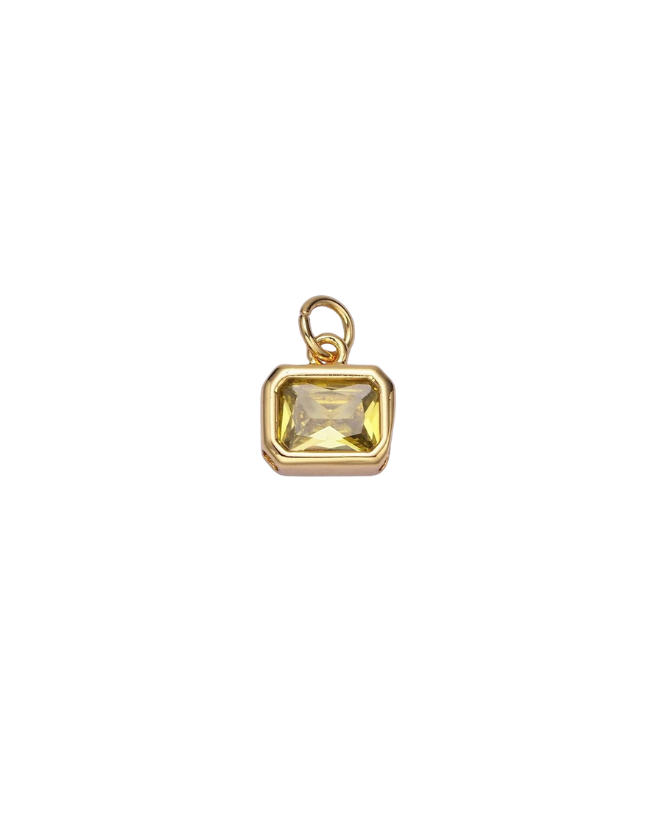 Gold Baguette Birthstone Charm