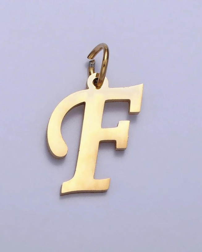 Gold Script Initial Charm