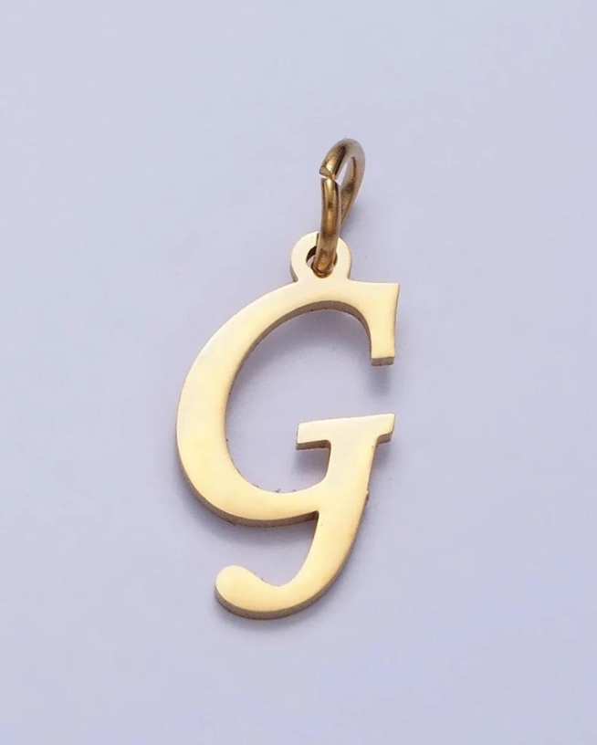 Gold Script Initial Charm