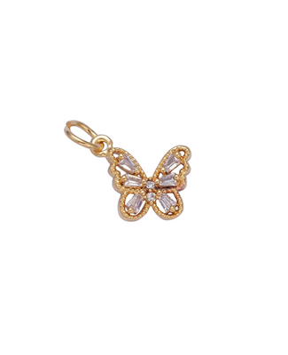 Mini Colorful Pave Butterfly Charm