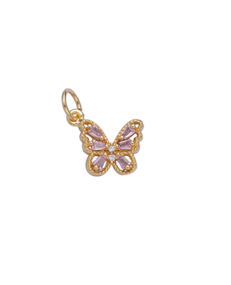 Mini Colorful Pave Butterfly Charm