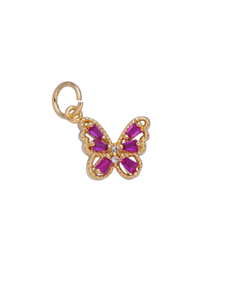 Mini Colorful Pave Butterfly Charm