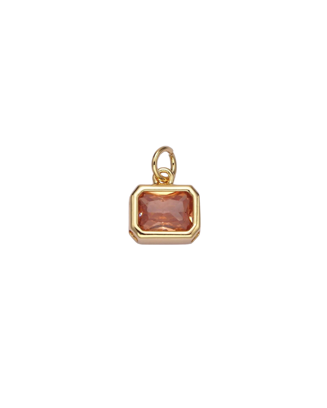 Gold Baguette Birthstone Charm
