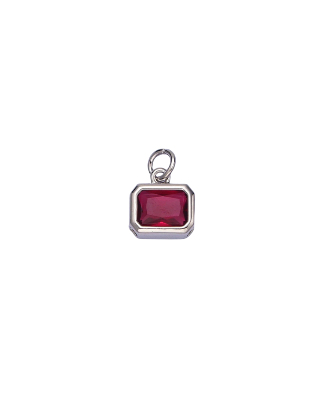 Silver Baguette Birthstone Charm