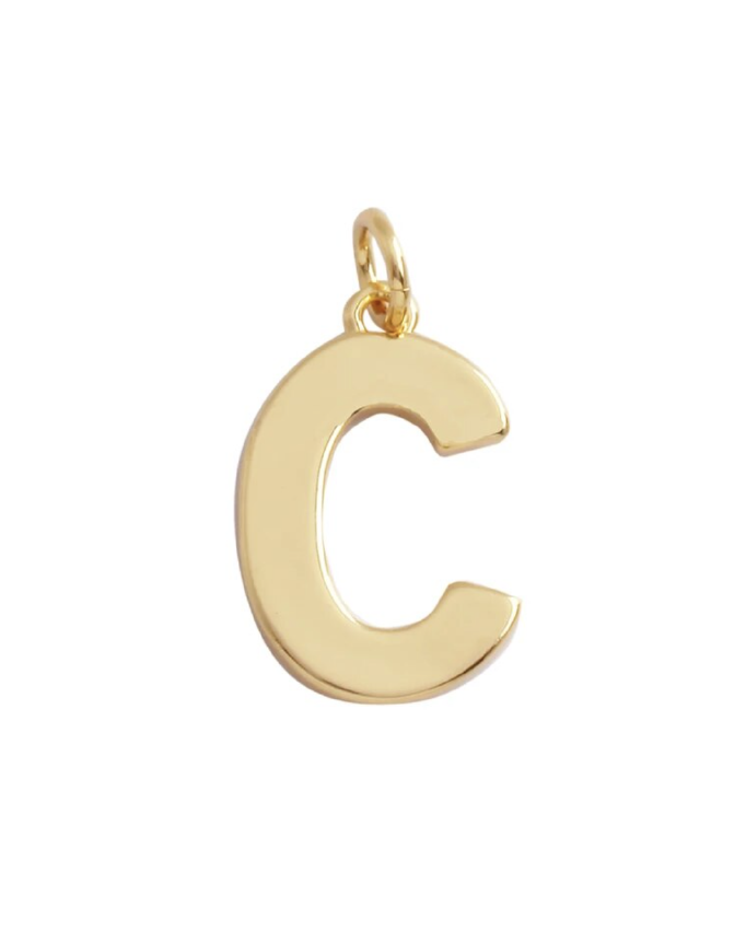 Large Gold Initial Charm