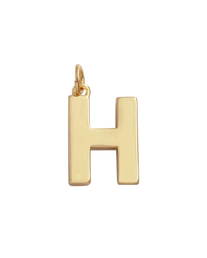 Large Gold Initial Charm