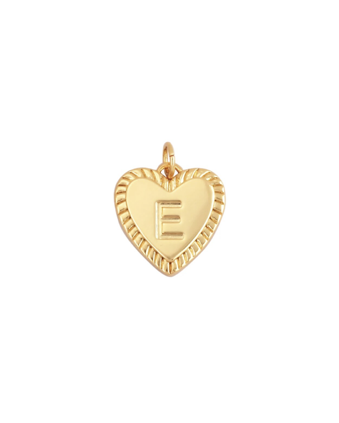 Gold Heart Initial Charm