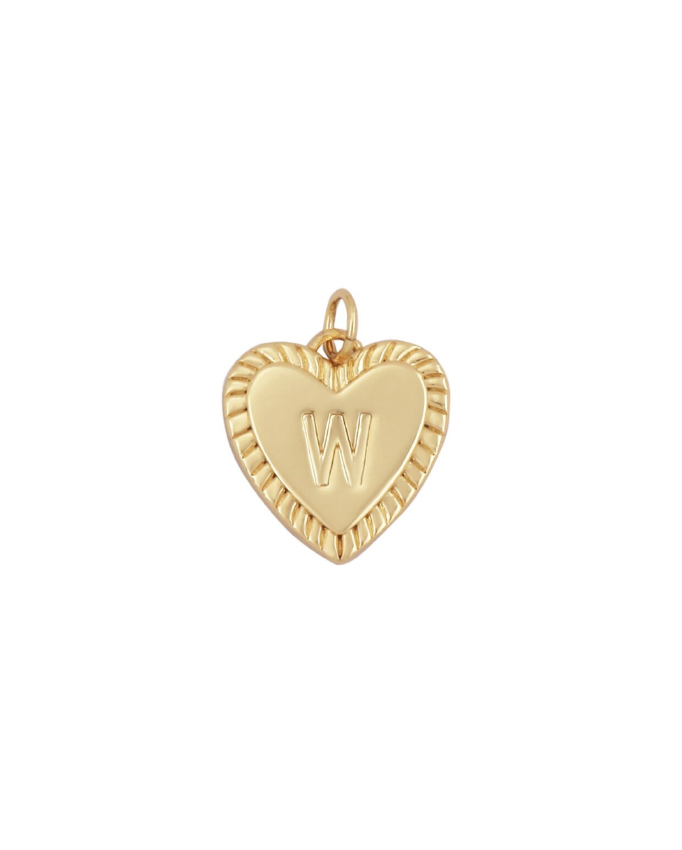 Gold Heart Initial Charm