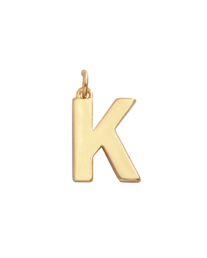 Large Gold Initial Charm