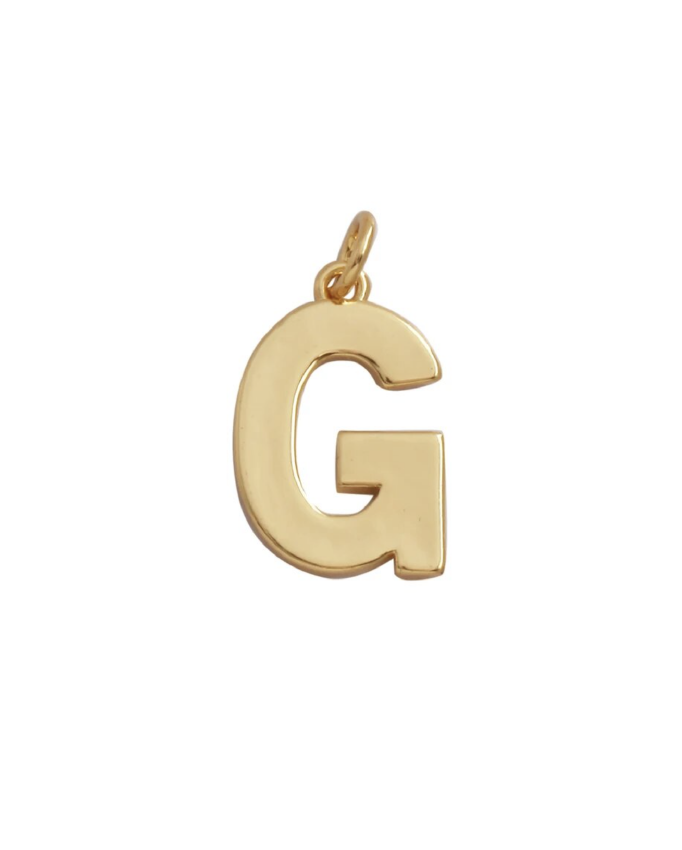 Large Gold Initial Charm