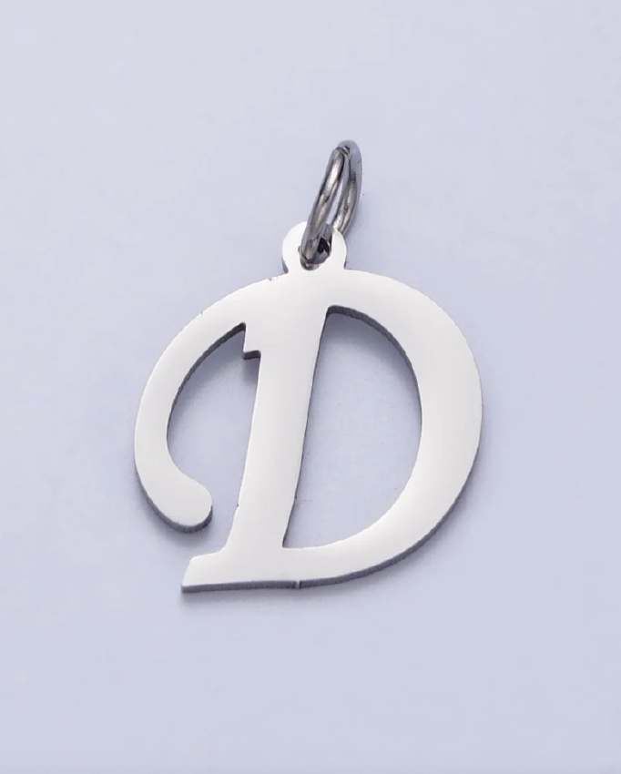 Silver Script Initial Charm