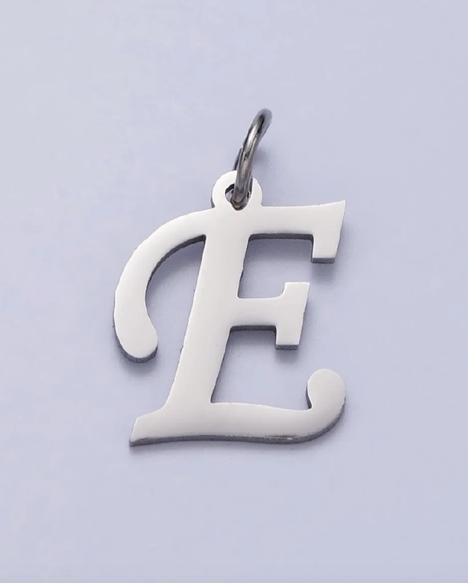 Silver Script Initial Charm