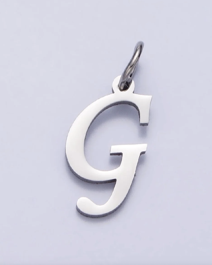 Silver Script Initial Charm