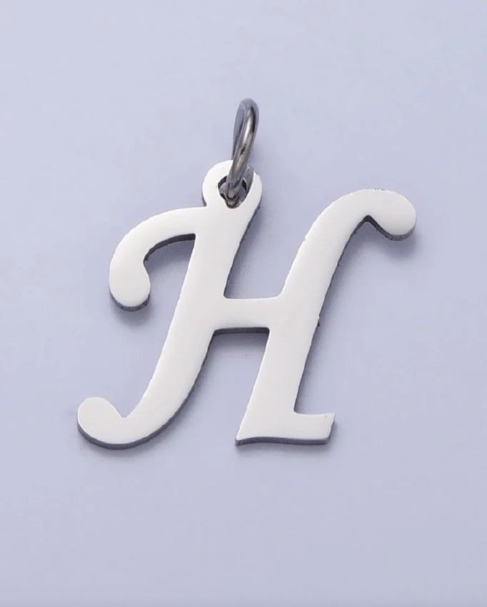 Silver Script Initial Charm