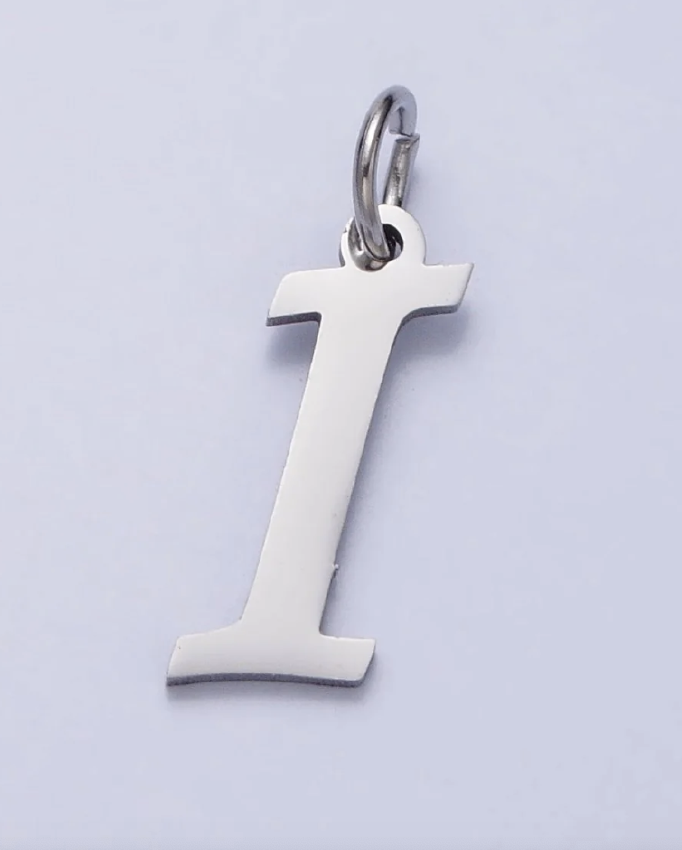 Silver Script Initial Charm