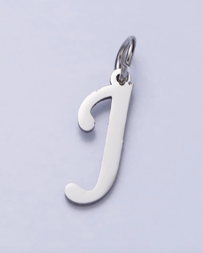 Silver Script Initial Charm