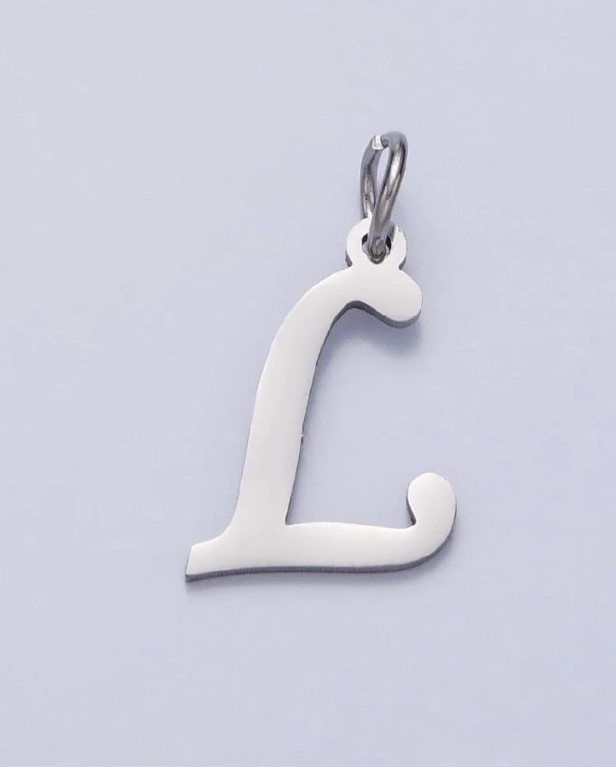 Silver Script Initial Charm