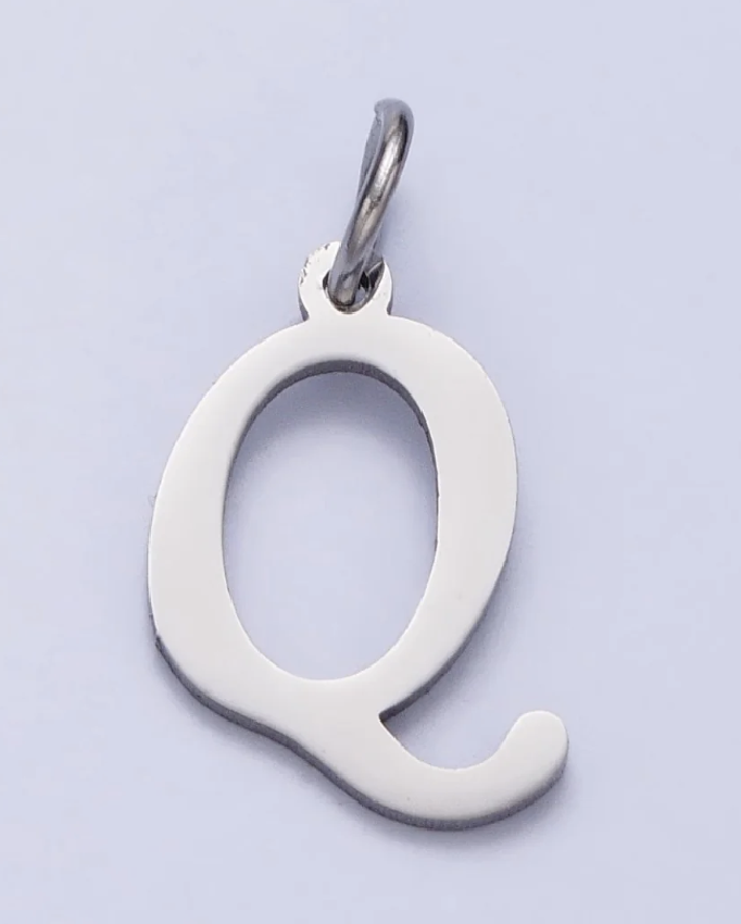 Silver Script Initial Charm
