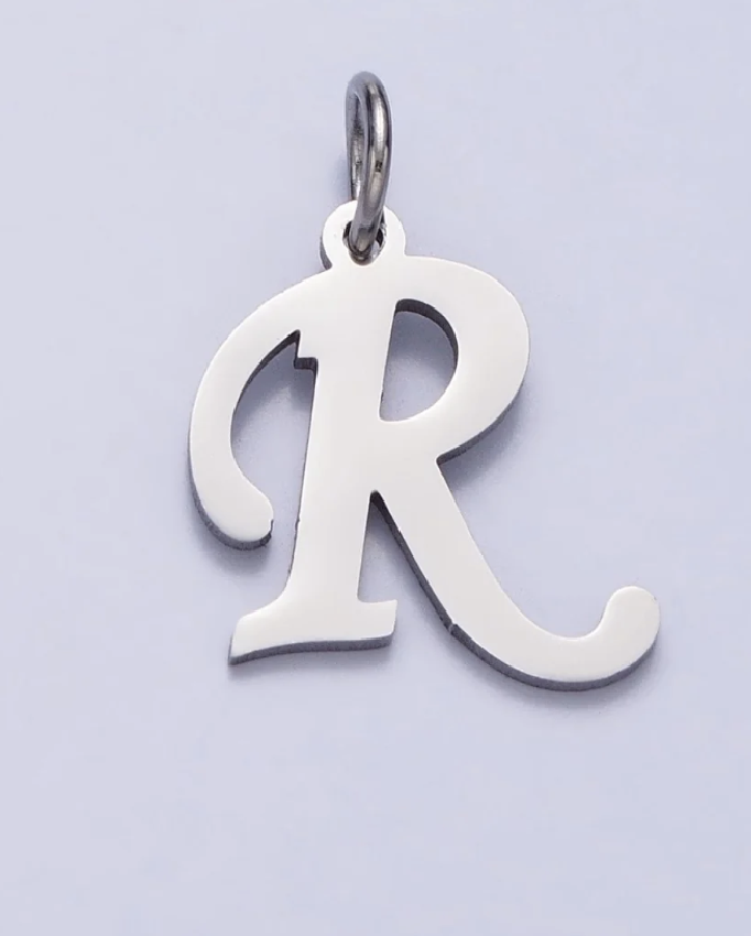 Silver Script Initial Charm
