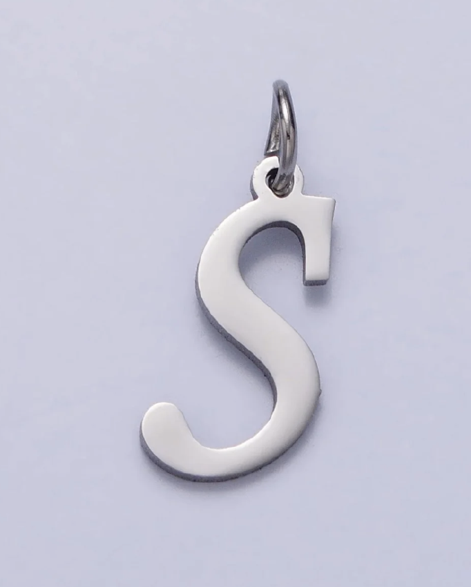 Silver Script Initial Charm