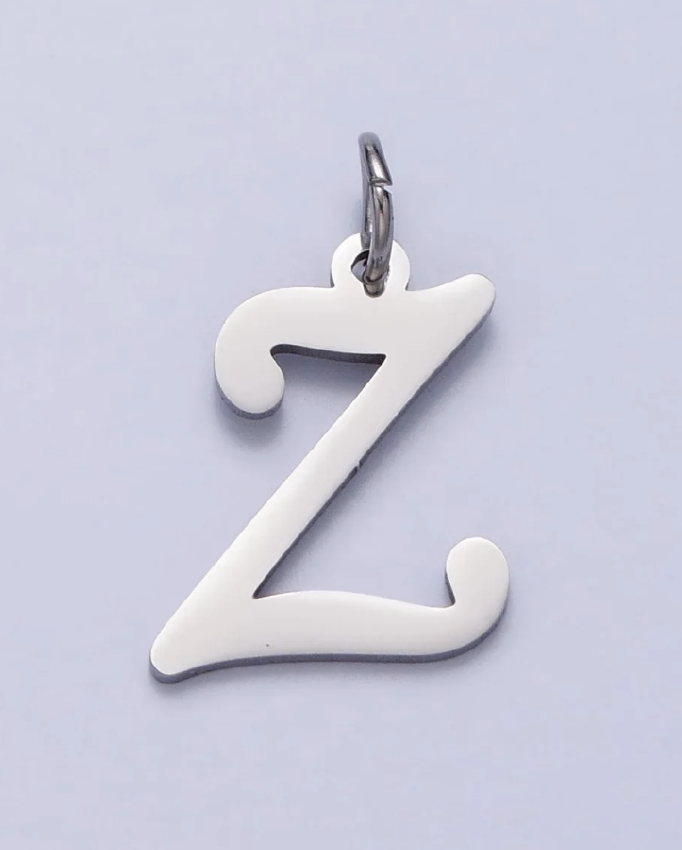 Silver Script Initial Charm