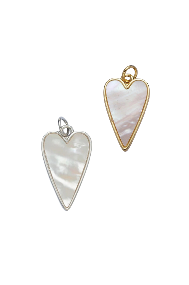 Pearl Shell Heart Charm