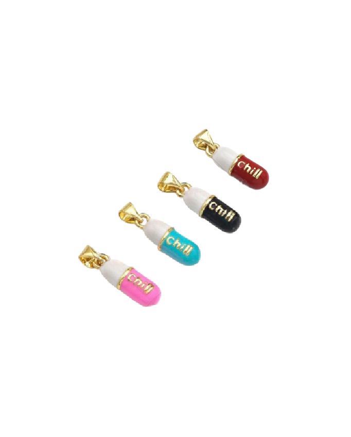 Colorful Enamel Chill Pill Charm