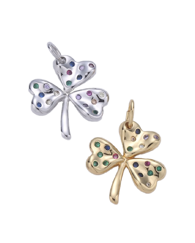 Colorful Baguette Shamrock Charm