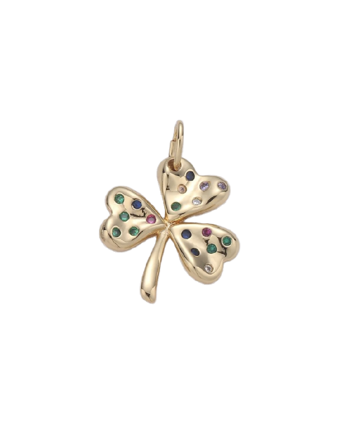 Colorful Baguette Shamrock Charm
