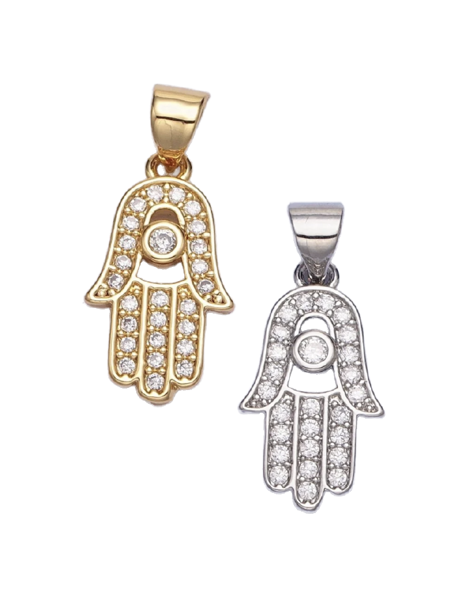Large Hamsa with CZ Charm