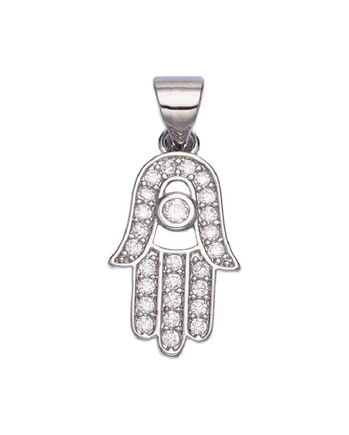 Large Hamsa with CZ Charm