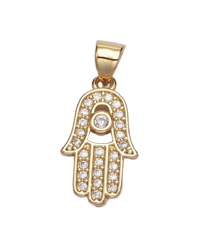 Large Hamsa with CZ Charm