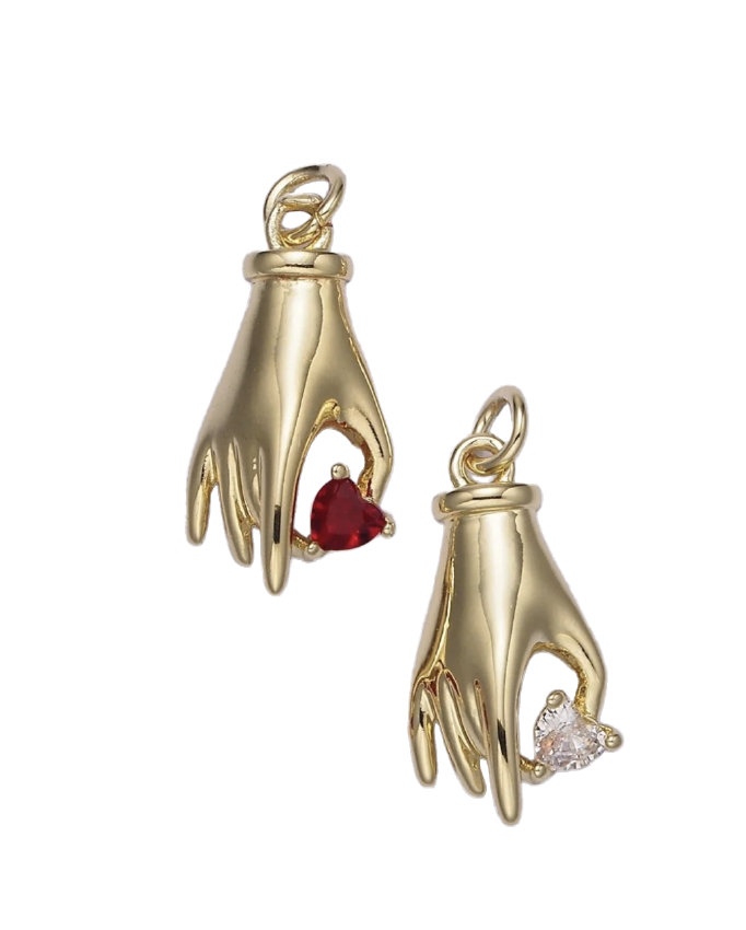 Hand Holding Heart Charm