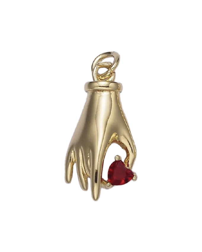 Hand Holding Heart Charm