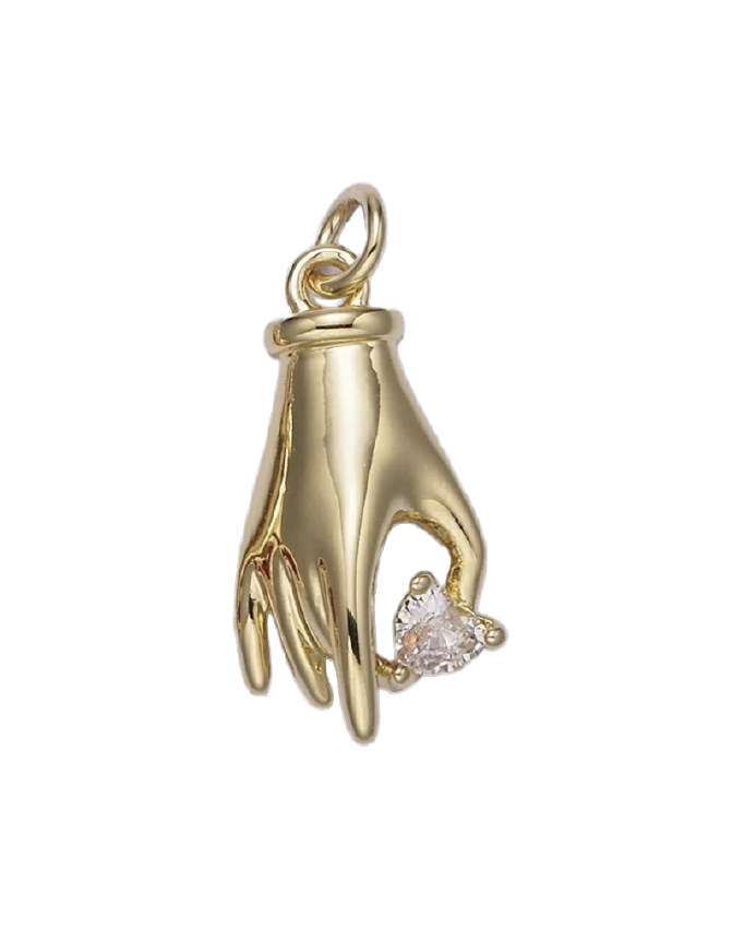 Hand Holding Heart Charm