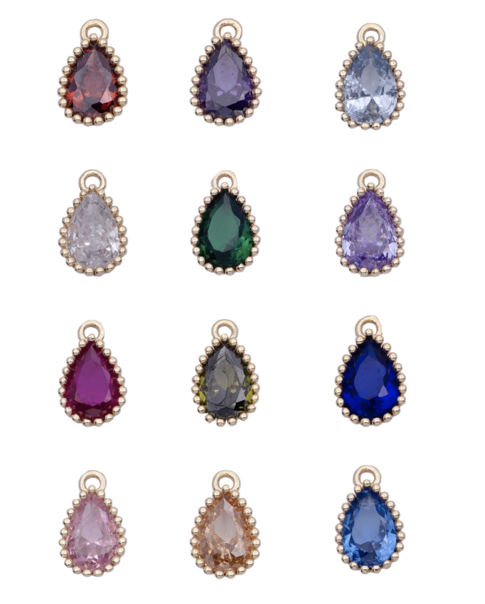 Mini Teardrop Birthstone Charm