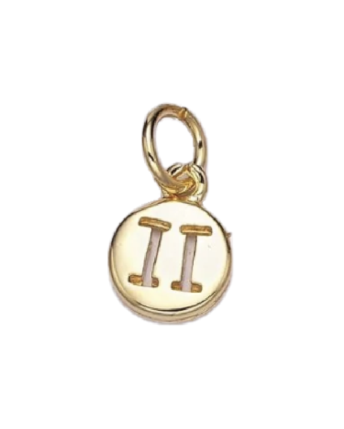Mini Gold Circle Zodiac Charm