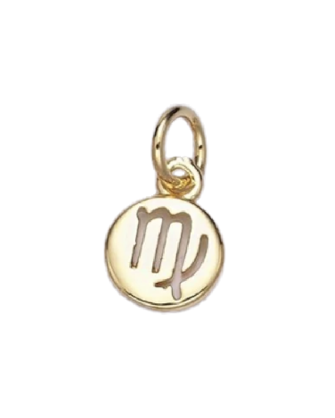 Mini Gold Circle Zodiac Charm