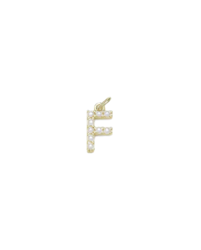Gold Mini Pearl Initial Charm