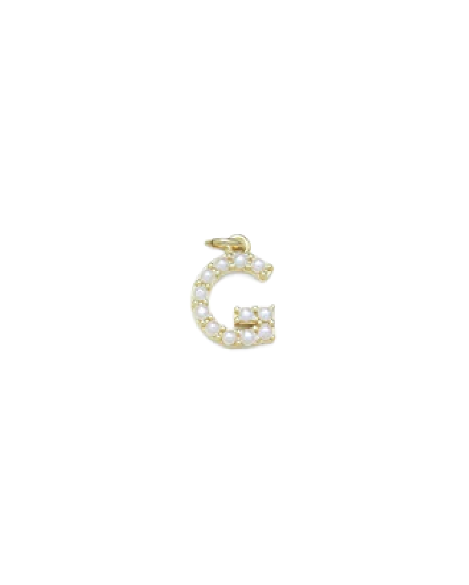 Gold Mini Pearl Initial Charm