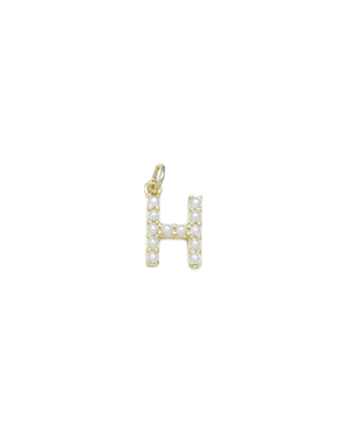Gold Mini Pearl Initial Charm