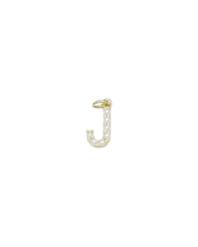 Gold Mini Pearl Initial Charm