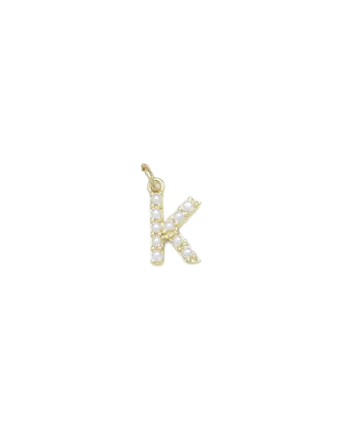 Gold Mini Pearl Initial Charm