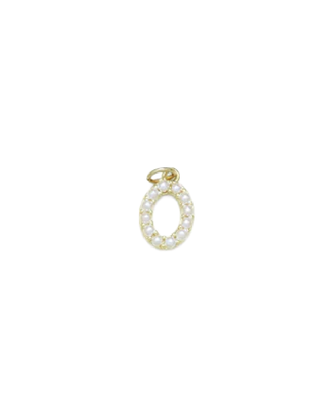 Gold Mini Pearl Initial Charm